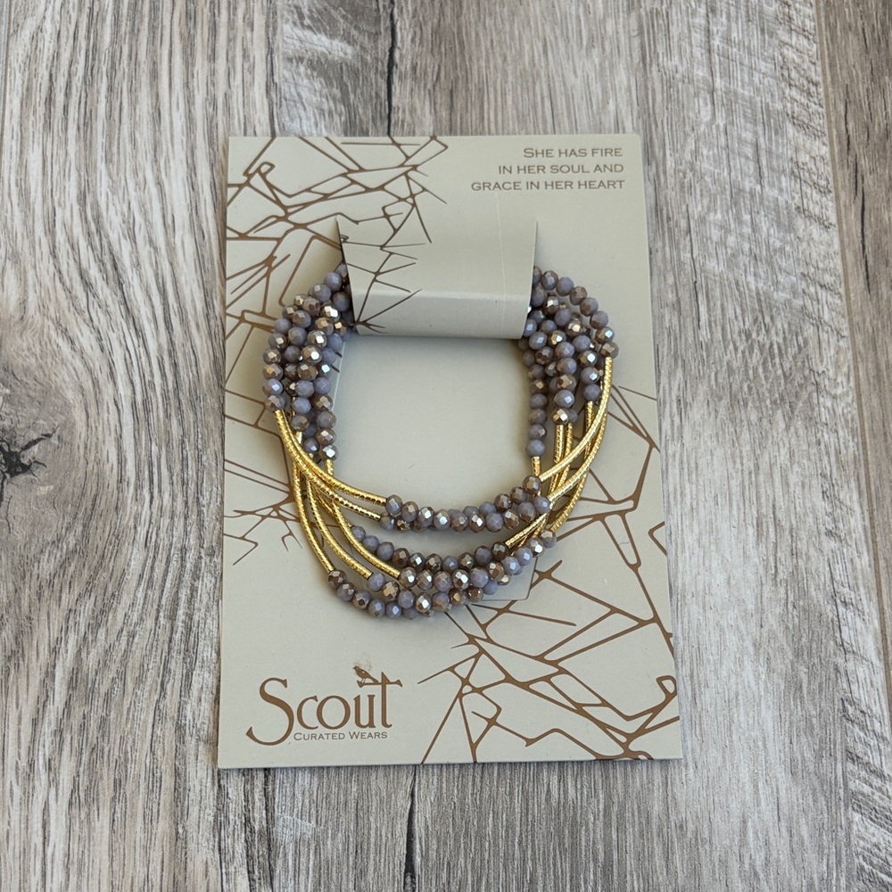 3/$30! Scout Purple and Gold Beaded Convertible Bracelet or Necklace